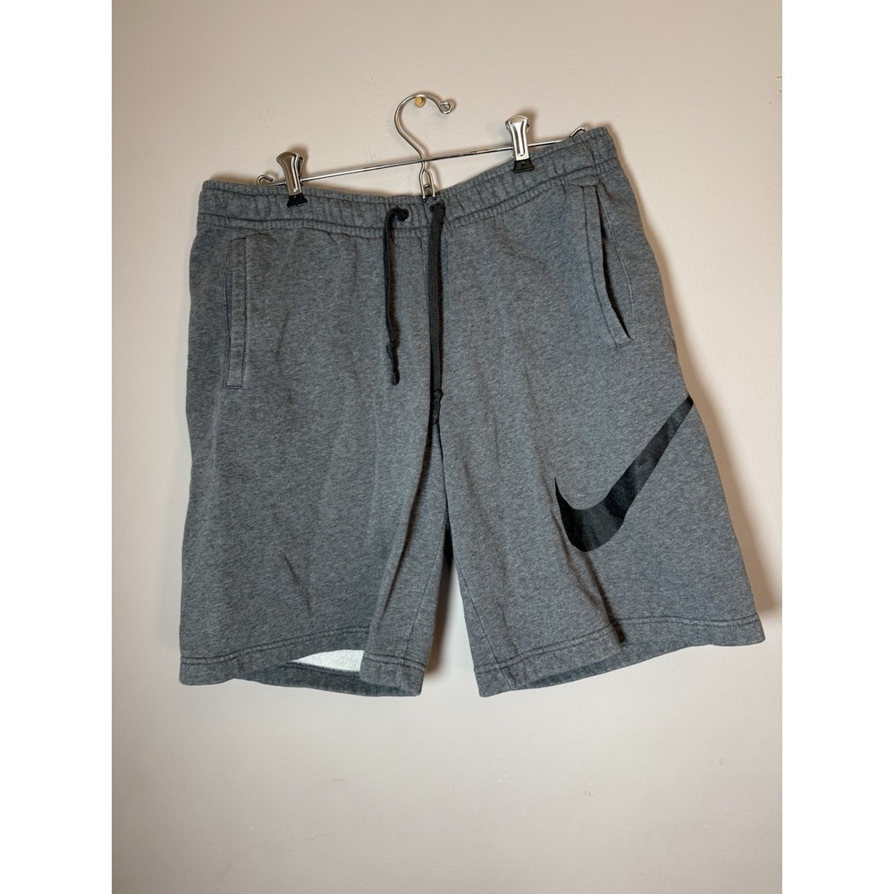 Nike Gray Black Swoosh sweat shorts Size Small